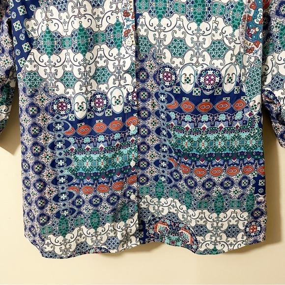 Chicos Womens Floral Button Up 3/4 Sleeve Shirt Size 3 - Picture 6 of 9